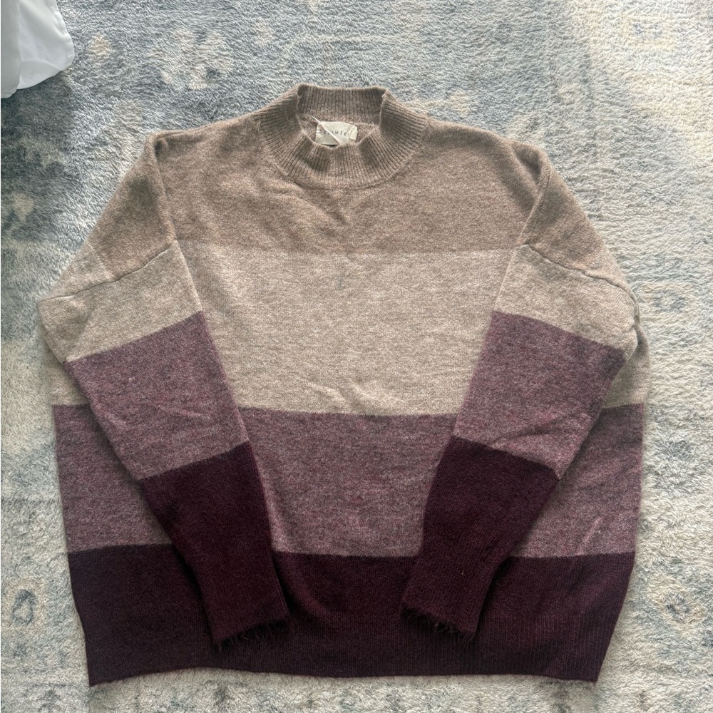 Women’s Oversized Striped Sweater - Brown and Purple